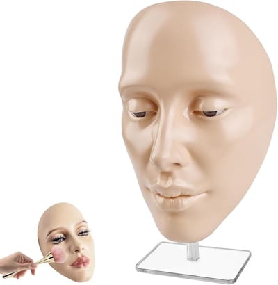 Herbruikbaar Silicoon Oefenhoofd voor Make-up en Wimperextensions, Ideaal voor Make-up Training en Gezichtsschildering