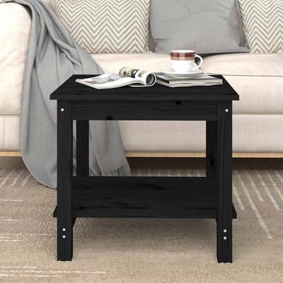 vidaXL - Salontafel - 50x50x45 - cm - massief - grenenhout - zwart