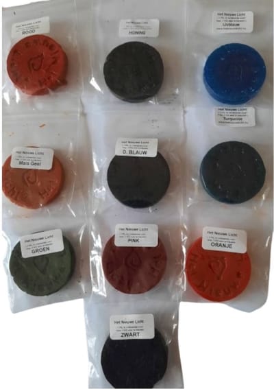 Het Nieuwe Licht ® - kaarsen kleur pillen - kaarsen maken - 10 basis kleuren