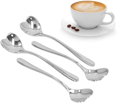 Cosensi- Theelepels 4 Stuks - Roestvrijstalen Koffielepels - Ergonomisch Handvat - Duurzaam - Comfortabel - Voor Drankjes - Koffielepel
