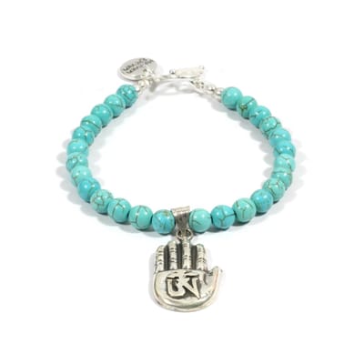 Heaven Eleven - dames - armband - Turquoise - 925 - zilver - buddha - turkoois - 6mm - 17cm