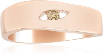 Cavill - Ring 925 Sterling Zilver Ros Egoud Verguld - I1 Argyle Rose De France Diamant 0,032 Ct - Ronde Briljant - Elegante Luxe Dames Ring