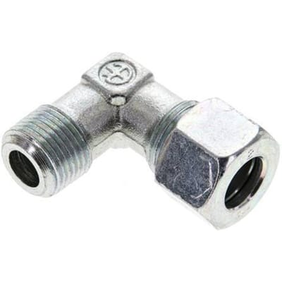 3/8'' NPT Buitendraad x 12L Verzinkt Stalen Elbow 90deg Snijring 315 Bar DIN 2353