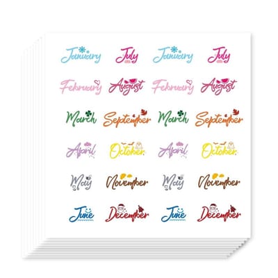 Cosensi- Planner Stickers 480 Stuks - Zelfklevende Stickers - Thema van de Maand - Decoratie voor Planner/Kalender - Plakboek/Knutselen - 90x90mm