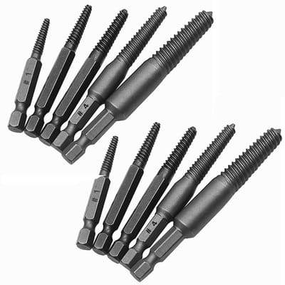 Cosensi - 10pcs Hex Shank Screw Extractor Set - Schroef Verwijderaar - Eenvoudig in gebruik - Geschikt voor beschadigde schroeven - Effectieve oplo...