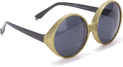 Vegaoo - Ronde goudkleurige glitterbril voor volwassenen