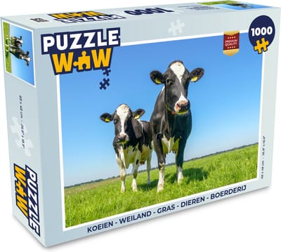 Puzzel Koeien - Weiland - Gras - Dieren - Boerderij - Legpuzzel - Puzzel 1000 stukjes volwassenen