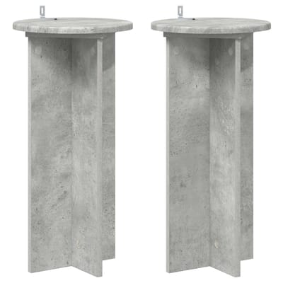 vidaXL - Plantenstand - 2 - st - Betongrijs - 29,5 - x - 29,5 - x - 60 - cm - Bewerkt - hout