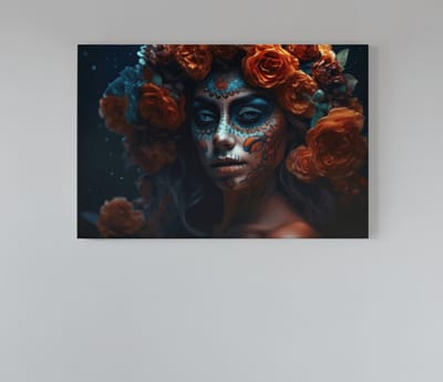 Canvas Schilderij - Dia de Los Muertos - Wall Art - 120x80x2 cm
