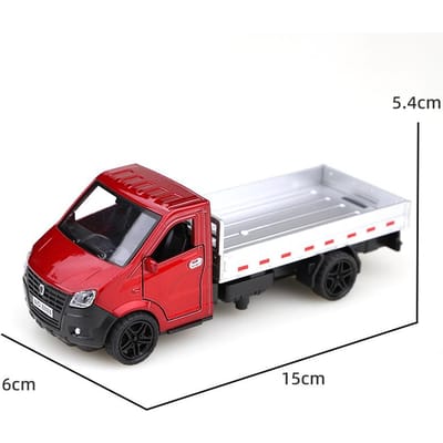 (Verpakt) 1/34 Schaal Legering Pullback Drie-Deurs Vrachtwagen, Stijlvol Ontwerp, Kan Vracht Vervoeren, Jongensspeelgoed, Die-Cast Metaal.