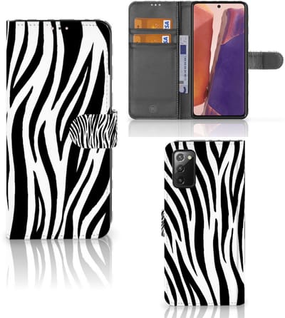 Samsung Galaxy Note 20 Telefoonhoesje met Pasjes Zebra