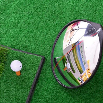 JHUBERS- Golftrainer met Draagbare Spiegel - Convexe Spiegel 360 Graden - Groothoekspiegel - Verstelbare Hoek - Verbetering voor Beginners - Golfspiegel