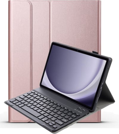 Hoes - Geschikt voor Samsung Galaxy Tab A9 Plus - Toetsenbord Case - Keyboard Book Cover - Hoesje - Rosé goud