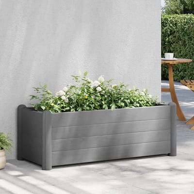 vidaXL - Plantenbak - verhoogd - 100x43x35 - cm - PP - steengrijs