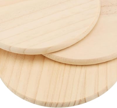 50 Stuks 10cm Houten Coasters, 7mm Dikke Onbewerkte Houten Onderzetters voor Ambachten en Decoratie