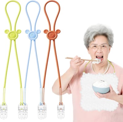Verstelbare Servetketting met Clip - Siliconen Servet Houder voor Kinderen en Volwassenen, Wasbaar en Cartoon Design (48cm)