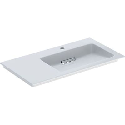 Geberit ONE furniture washbasin 90 cm, horizontal outlet, 1 tap hole, without overflow, shelf left 505.009.00.1