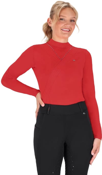 Qhp Sportshirt lange mouwen Oakleigh Sunset Red - 38