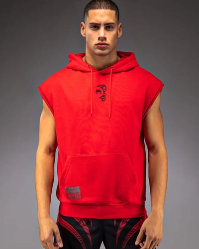 Venum x Mike Tyson Tiger Mouwloze Hoodie Intens Rood Diepzwart - S