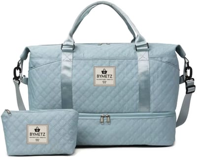 55x35x25 Handbagage Reistas Set – Inclusief Toilettas – Smart Sleeve – ByMetz® - Sky Blue