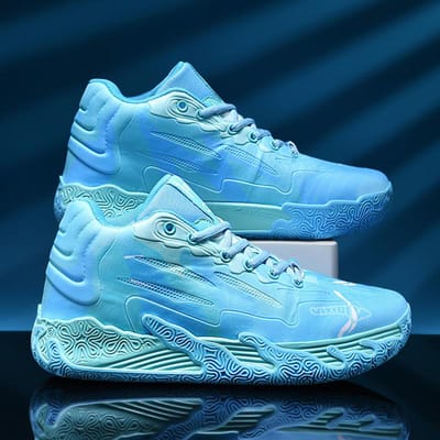 Heren Basketbalschoenen Ademend Demping Antislip Slijtvast Hardloopschoenen Gymtraining Atletische Basketbalsneakers voor Dames 39 blue