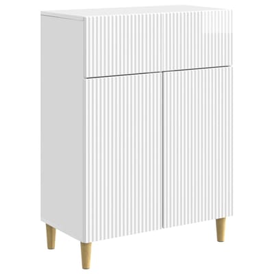 vidaXL - Dressoir - met - lade - Hoogglans - Wit - 66 - x - 34,5 - x - 90 - cm - Bewerkt - hout