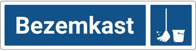 Bezemkast deurbordje met zelfklevende strip | Forex Re materiaal | 20 x 5 cm