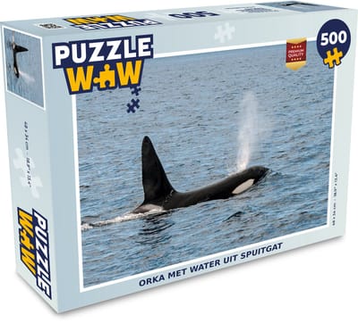Puzzel Orka met water uit spuitgat - Legpuzzel - Puzzel 500 stukjes
