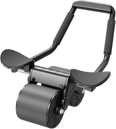 Buikspier Wiel - Core Trainer - Thuis Workout - Automatische Rebound - 44x20x15 cm - Zwart