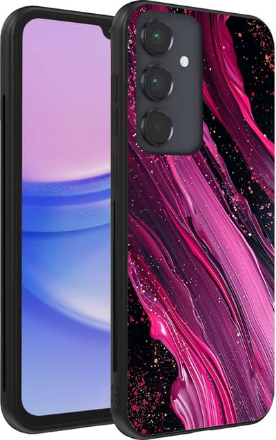 Smartphonica Telefoonhoesje geschikt voor Samsung Galaxy A15 met marmer opdruk - TPU backcover case marble design - Paars Roze geschikt voor Samsung Galaxy A15