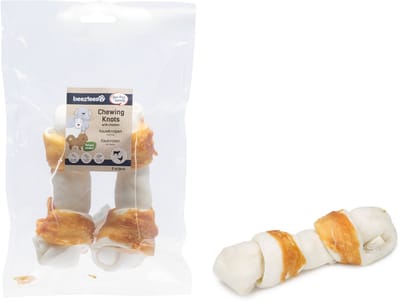 Beeztees Culinair Kauwknoop - Hondensnack - Kip - 2 stuks - 19 cm - 100/110 gram