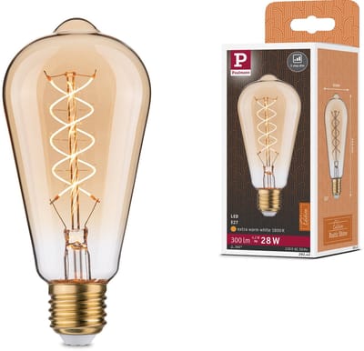 Rustic Shine Standaard 230 V LED-kolf E27 Draad in S-vorm 300lm 4,2W 1800K dimbaar Goud