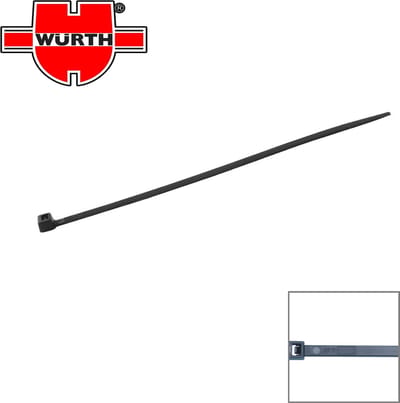 Würth kabelbinder 540 x 7.8 mm - Kunststof lip - Stevige grip - Zwart - 100 stuks