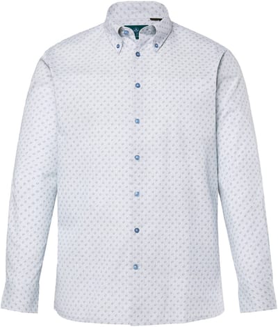 Boston Park - Heren - Overhemd lange mouw minimalistisch motief buttondown-kraag - Grijsblauw - Maat 3XL