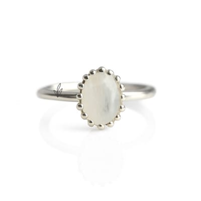 Natuursieraad | 925 sterling zilver maansteen ring maat 19.00 | edelsteen sieraden