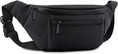 Heuptassen voor mannen en vrouwen - Crossbody heuptassen - Gemakkelijk mee te nemen - Handig om elke telefoon of portemonnee mee te nemen - Heuptassen voor reizen, wandelen, hardlopen, hiken, fietsen - Zwart en grijs