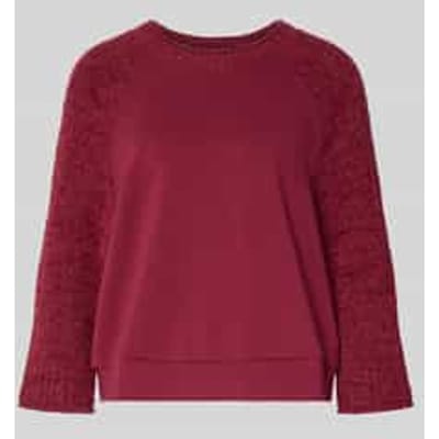 Relaxed fit pullover met tricot garnering