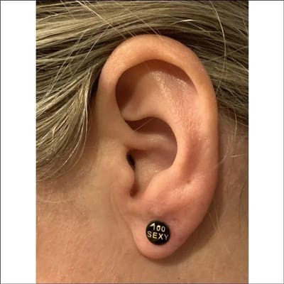 Aramat Jewels | Oorbellen | RVS Logo Oorknoppen Diverse Modellen 8mm - Stoere Oorstekers | 10mm / Geruit-Zwart-Wit | |7mm | Staal | Kinderen, Volwassenen | Verkleurd niet