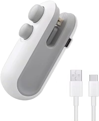 Mini Zakken Sealer - Draadloze Handheld Vacuümverzegelaar - 2-in-1 Snij en Sealfunctie - Voedsel Bewaring - Opbergzakken Sluitapparaat - Oplaadbare Batterij - Snel en Gemakkelijk - Ideaal voor Snacks en Keuken