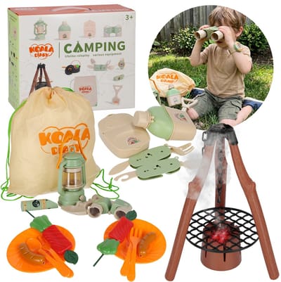 Campingset voor kinderen, reisaccessoires, kamperen, licht, rook