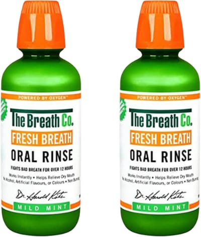 The Breath Co Mondwater - MILD MINT - 2 x 500ML voordeelverpakking