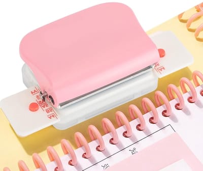 Handmatige gatenpons voor A4, B5 en A5 papier - 26, 30 en 20 keer perforeren in roze kleur