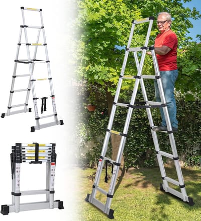 Multifunctionele Telescopische Vouwladder Aluminium 5+6 Treden Uitschuifbaar