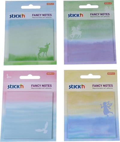 Stick'n sticky notes - fantasie thema - 12 blokjes - 3 van elk thema - 76x76mm