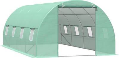 Outsunny tunnelkas - met raam - 595L x 300B x 200H cm - groen