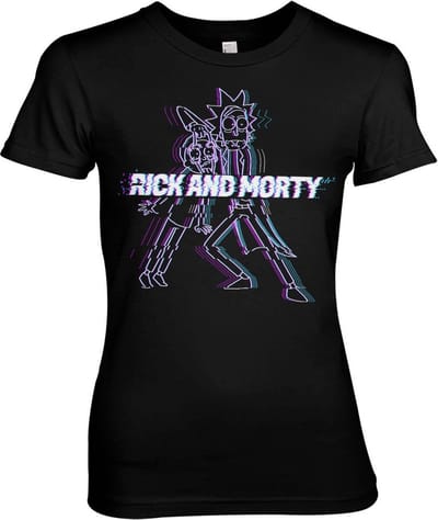 Rick And Morty Glitch Girly Tee dames-T-shirt zwart