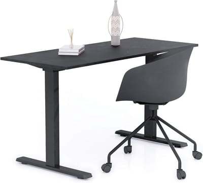 Bureau Clara - Werktafel bureau - Thuiswerken kantoor - Verstelbare poten - 140x60 cm - Zwart beton