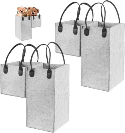 L Vormige Trapmand - Opvouwbare Opbergdoos - Ruimte Besparen Trap - Lichtgewicht Vilt Materiaal - 40x40x25cm - Grijs