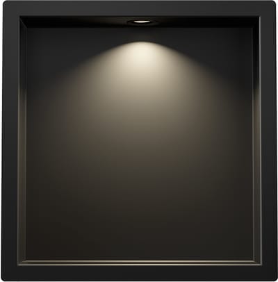 Sanifun Demir inbouwnis met LED 300 x 300 x 70 mat zwart