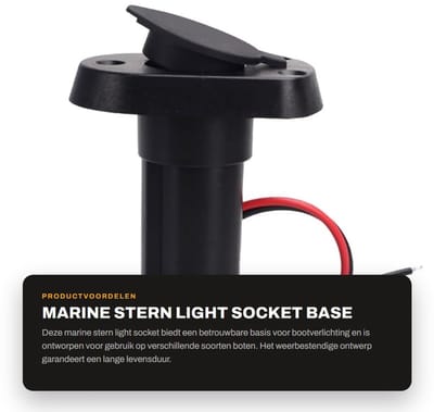 Dailygoods- Lichtsocket Weerbestendig - 2-Pin Stekkerdoos - Marine Navigatie - Roestvrij Staal - Eenvoudige Installatie - Beschermkap - Lichtaansluiting